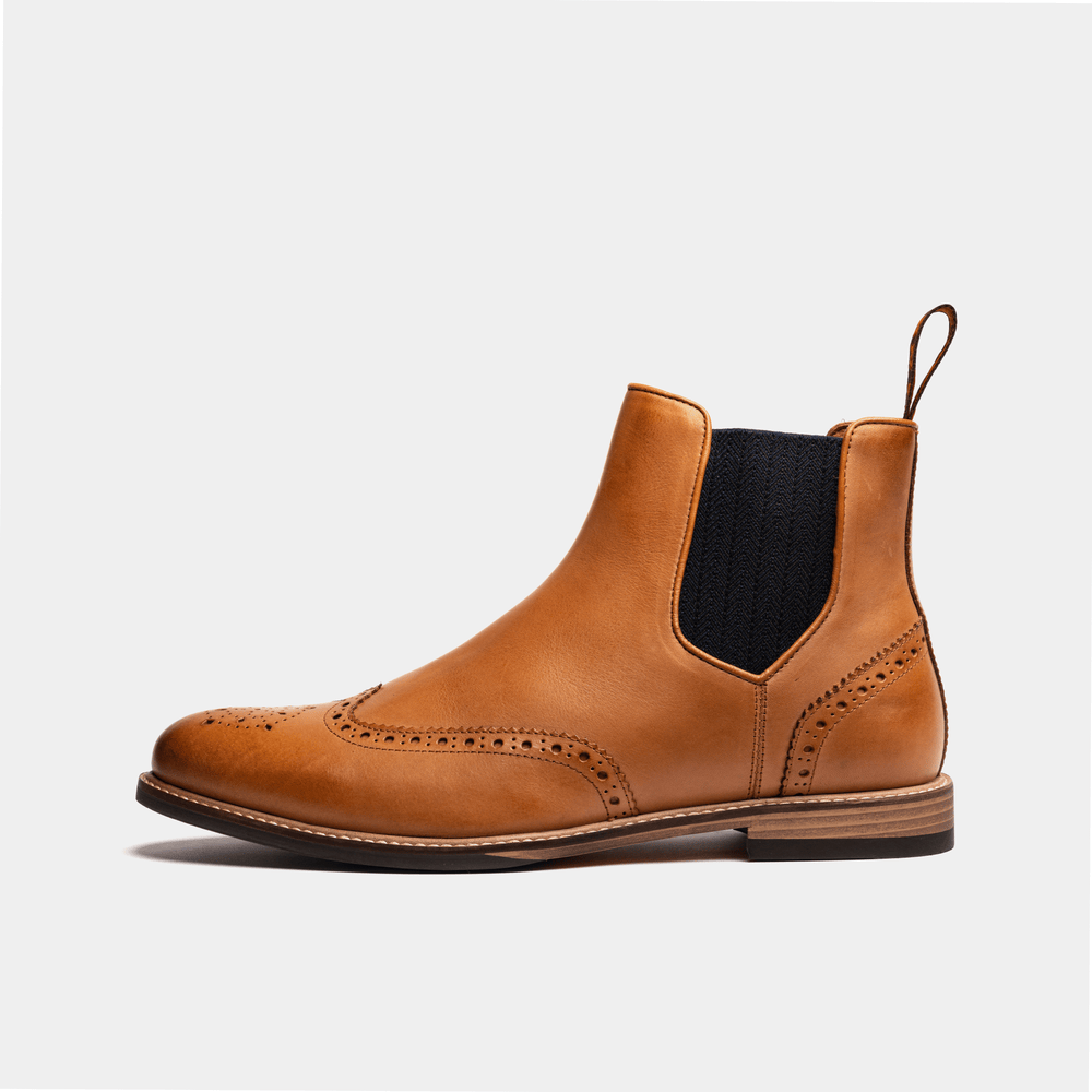 MITTON // TAN & MARINE BLUE-MEN'S SHOE | LANX Proper Men's Shoes